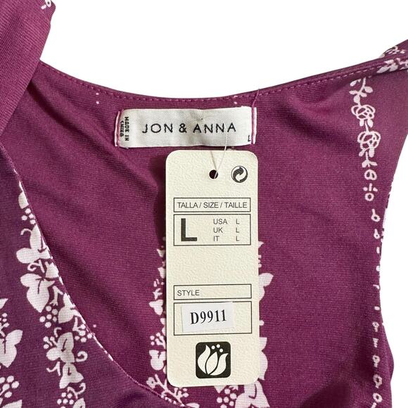Jon & Anna Womens Floral Sleeveless Maxi Dress Purple White Large Fairy Bohemian - Picture 11 of 13